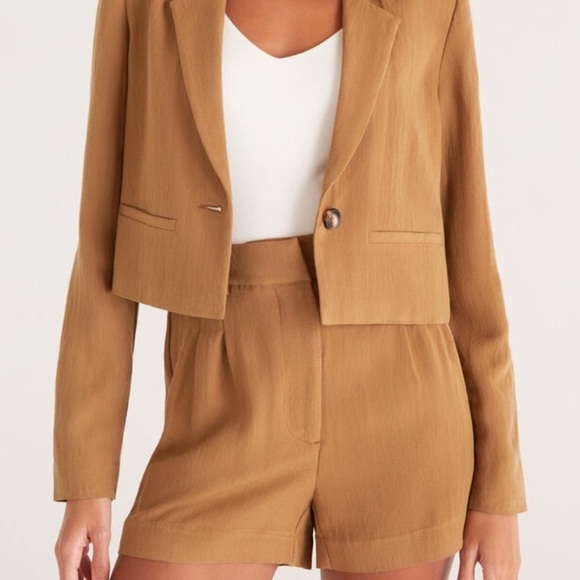 Z Supply Lucy Airy Brown Flowy Shorts Large - Picture 3 of 8